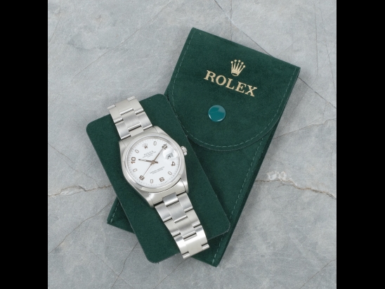 Rolex Date 34 Bianco Oyster White Milk Arabic Dial 15200 